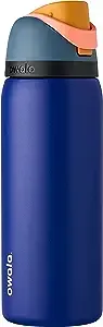 Owala FreeSip Insulated Stainless Steel Water Bottle with Straw for Sports and Travel, BPA-Free, 24-Ounce, Tide Me Over