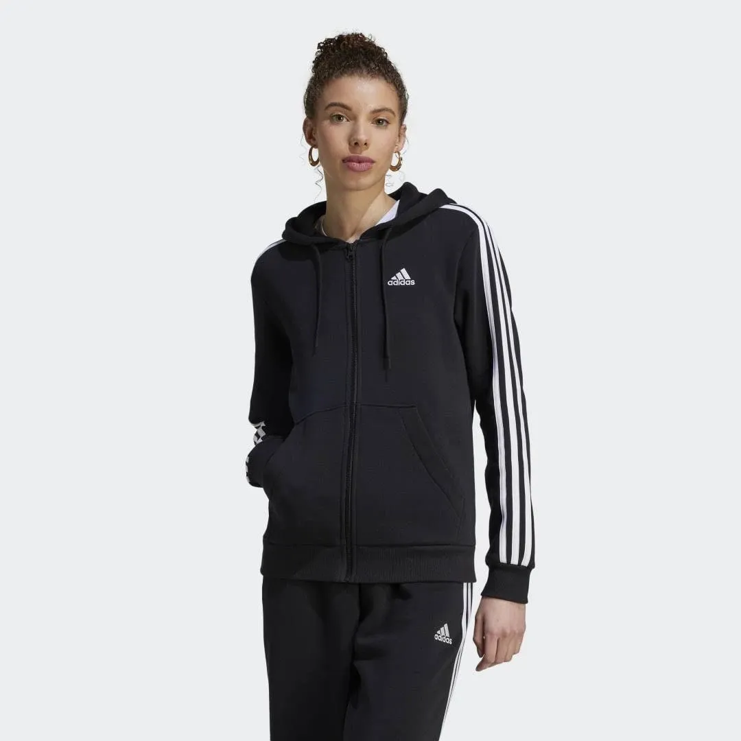 adidas Women's Essentials 3-Stripes Full-Zip Fleece Hoodie