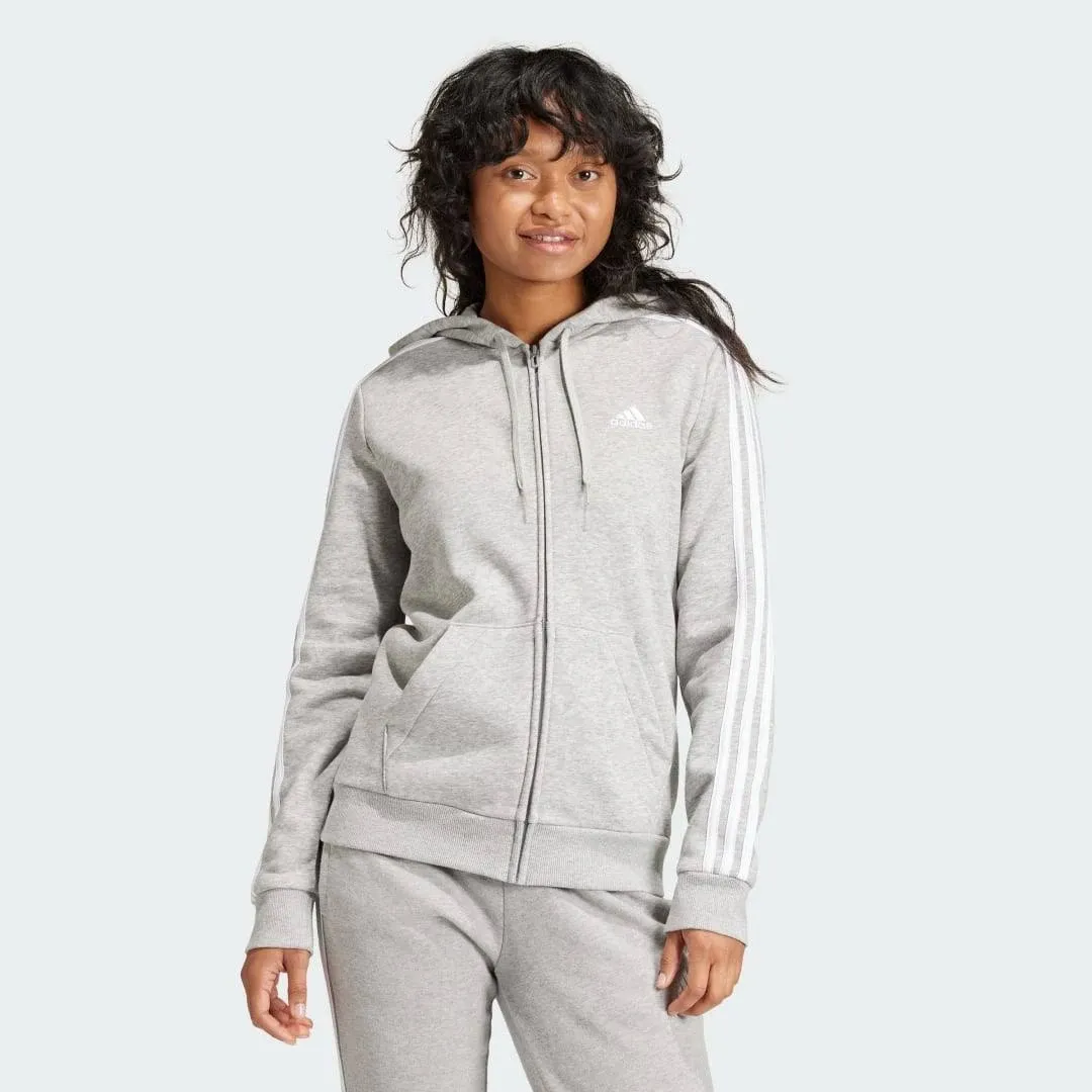 Adidas Women's Essentials Fleece 3-Stripes Full-Zip Hoodie