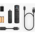 Amazon - Fire TV Stick 4K streaming device, includes support for Wi-Fi 6, Dolby Vision/Atmos, free & live TV - Black