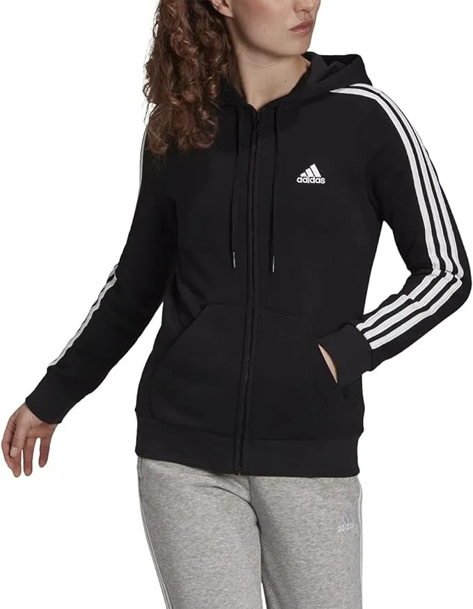 adidas Women's Essentials Fleece 3-Stripes Full-Zip Hoodie