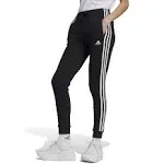 Women's Adidas Essentials 3-Stripes Fleece Pants - Black - Medium