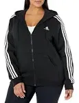 adidas Women's Essentials 3-Stripes Full-Zip Fleece Hoodie