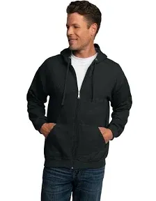 FRUIT OF THE LOOM EVERSOFT FLEECE FULL ZIP HOODIE SWEATSHIRT EXTENDED SIZES