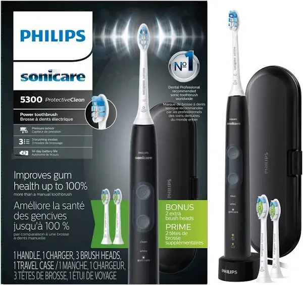 Philips Sonicare ProtectiveClean 5300 Rechargeable Toothbrush Black (HX6423/34)