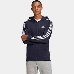 Adidas Sweatshirt con cappuccio Essentials Fleece 3-Stripes Full-Zip