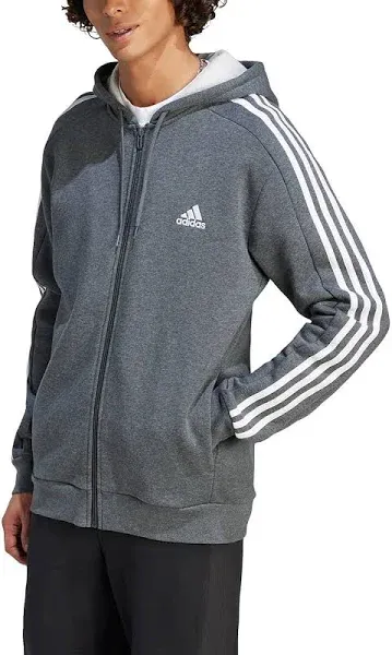 adidas Men's Essentials Fleece 3-Stripes Full-Zip Hoodie