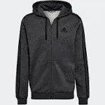 adidas men Essentials Fleece 3-Stripes Full-Zip Hoodie