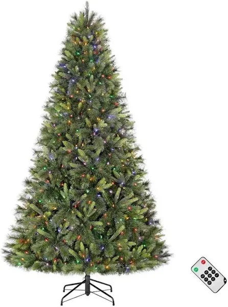 7.5 ft. Pre-Lit LED Forest Pine Artificial Christmas Tree