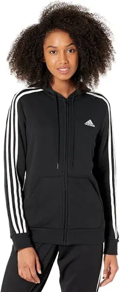 adidas Women's Essentials 3-Stripes Full-Zip Fleece Hoodie