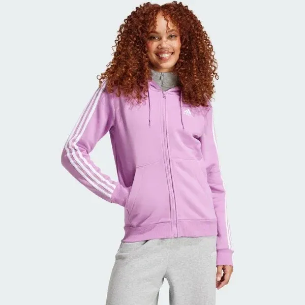 adidas Women's Essentials 3-Stripes Full-Zip Fleece Hoodie