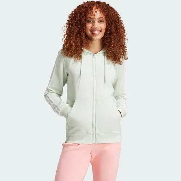 adidas Women's Essentials 3-Stripes Full-Zip Fleece Hoodie