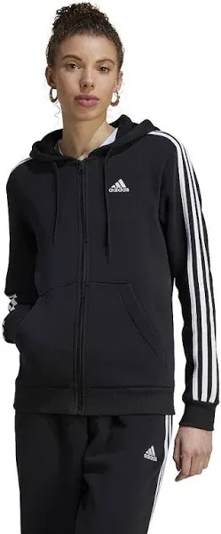 adidas Women's Essentials 3-Stripes Full-Zip Fleece Hoodie